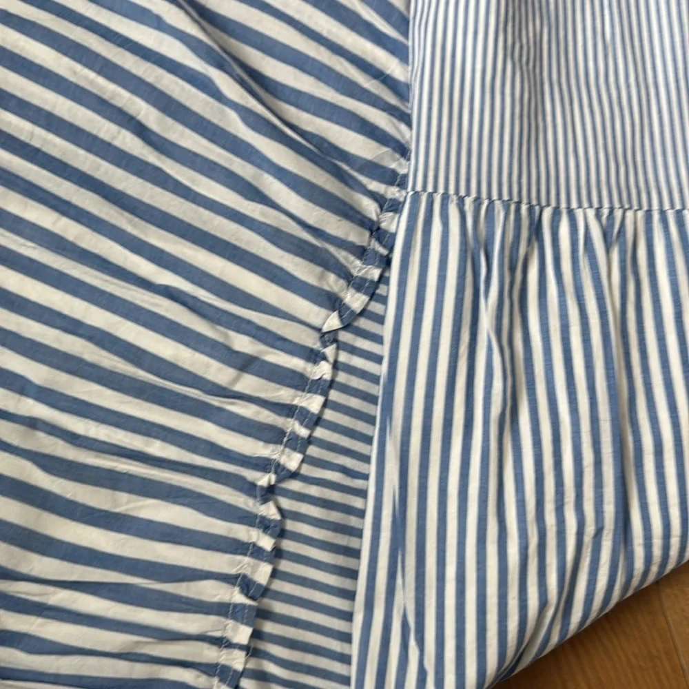 J Crew Tiered Maxi Skirt in Blue Stripe Women’s Medium - Picture 3 of 6